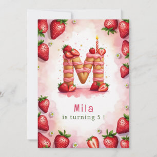Invitation Fraise Anniversaire Lettre d'invitation M Thème de