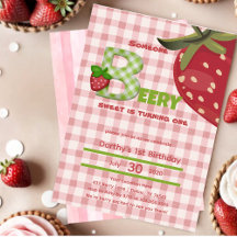 Fraise Berry Première fête d'anniversaire Invitati