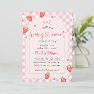 Invitation Fraise Berry Sweet Baby Girl Baby shower