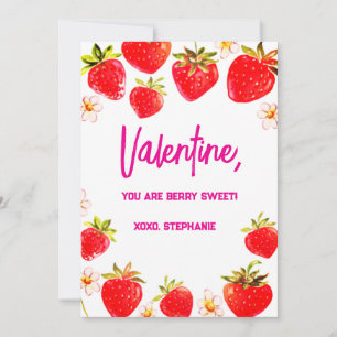 Invitation Fraise Berry Sweet Kids Valentines Day