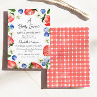 Fraise bleuet Berry Sweet Girl Baby shower
