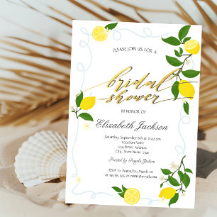 Invitation Fraise de bain de mariage au cadre aquarelle de ci
