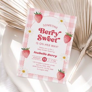 Invitation Fraise de marmite Berry Sweet Baby Girl Douche
