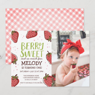 Invitation Fraise fête d'anniversaire ・ Berry Sweet Party Inv