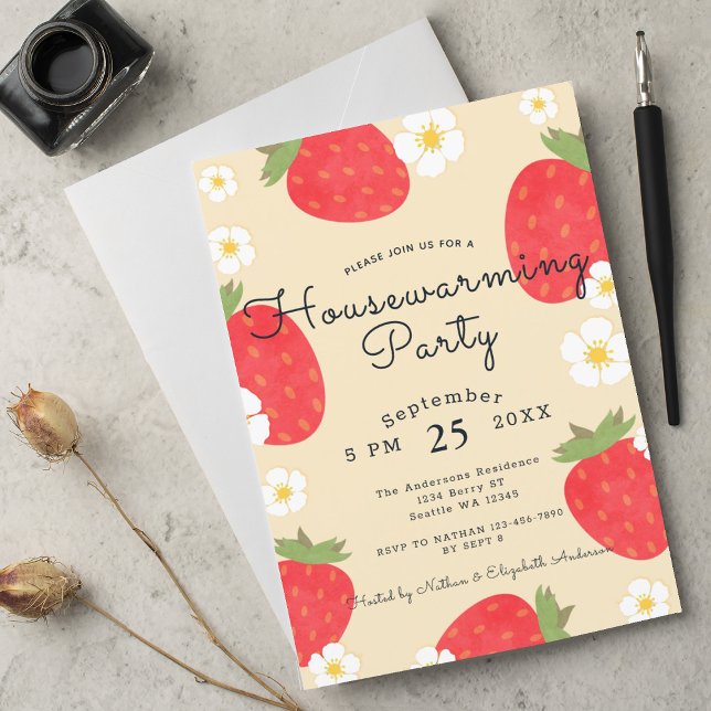 Invitation Fraise House Parti du réchauffement (Créateur téléchargé)