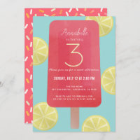 Fraise Lemonade Popsicle Girl Anniversaire