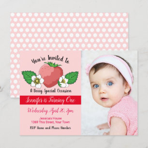 Invitation Fraise sucrée 1er anniversaire
