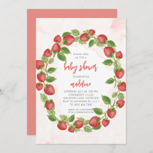 Invitation Fraises Baby shower de courge