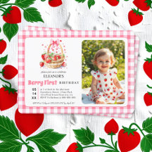 Fraises, nœud rose Berry Premier Anniversaire phot