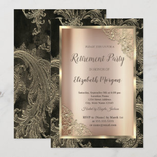 Invitation Frame Or Festive, Retraite Florale Damas