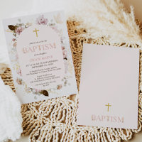 Frame rose Filles Boho Floral Baptême Christening