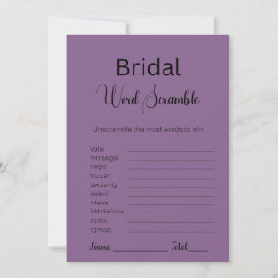 Invitation Français Lilac violet mot nuptial jeu