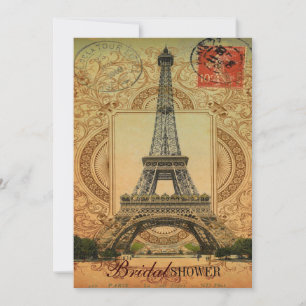 Invitation francais moderne vintage paris tour eiffel