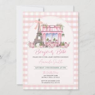 Invitation Français Paris Baby shower Bonjour Bebe