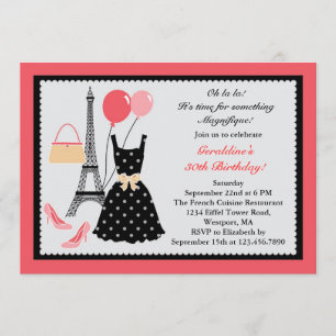 Invitation française d'anniversaire de mode