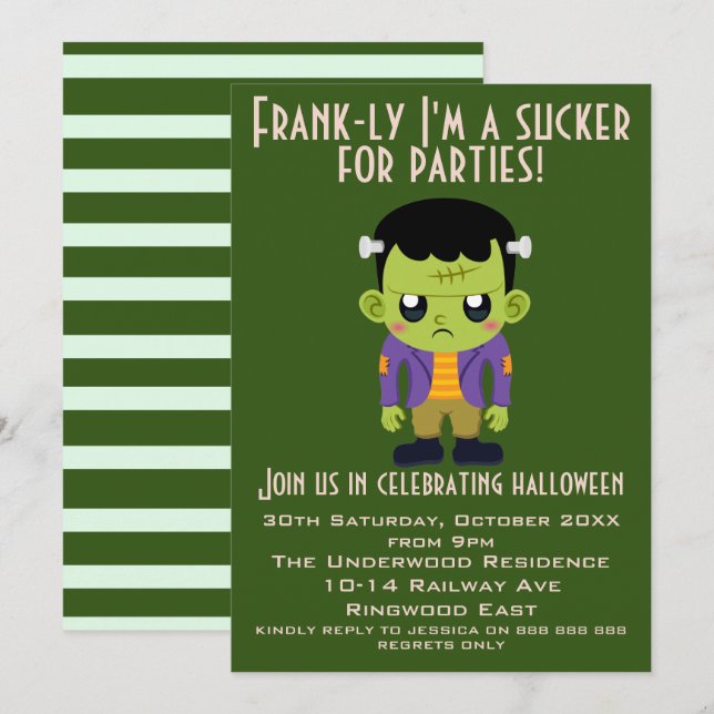 INVITATION FRANCHEMENT JE SUCCESSE POUR LES FÊTES HALLOWEEN (Devant / Derrière)