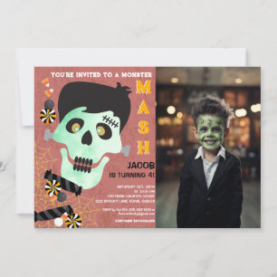 Invitation Frankenstein Halloween Anniversaire Photo Invitati
