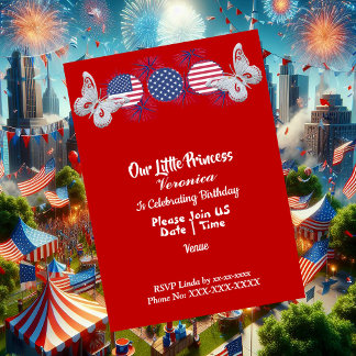 Invitation Frapeau patriotique américain drapeau fête d'anniv