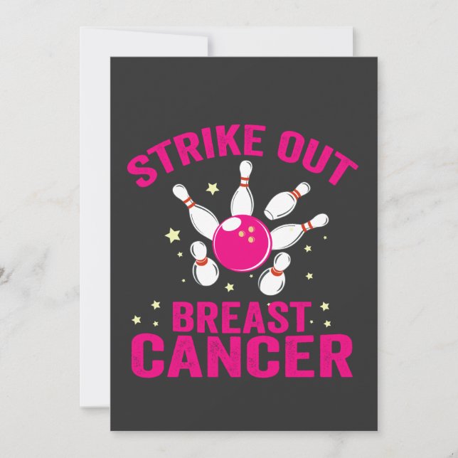Invitation Frapper Le Cancer Du Sein Cadeau De Bowling Sport  (Devant)