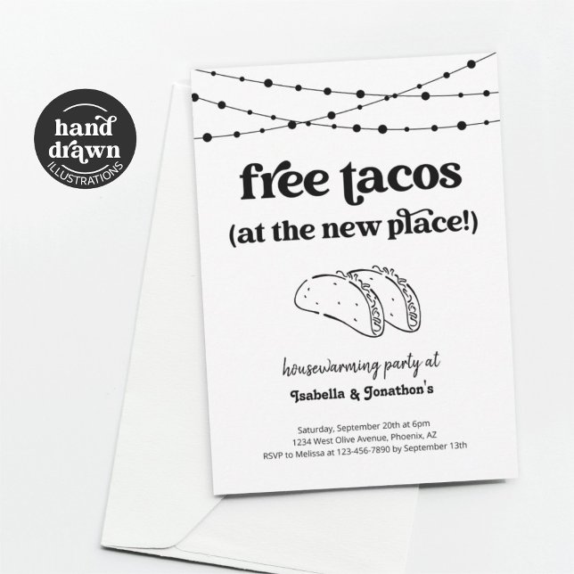 Invitation Free Taco Funny House Fête du réchauffe (Créateur téléchargé)