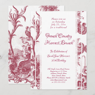 Invitation French Country Harvest Anniversaire Brunch Baroque