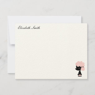 Invitation French Poodle Custom Flat Merci Notes