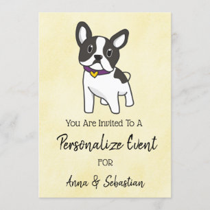 Invitation *~* Frenchie Évenement Chiot Bouledogue Français M
