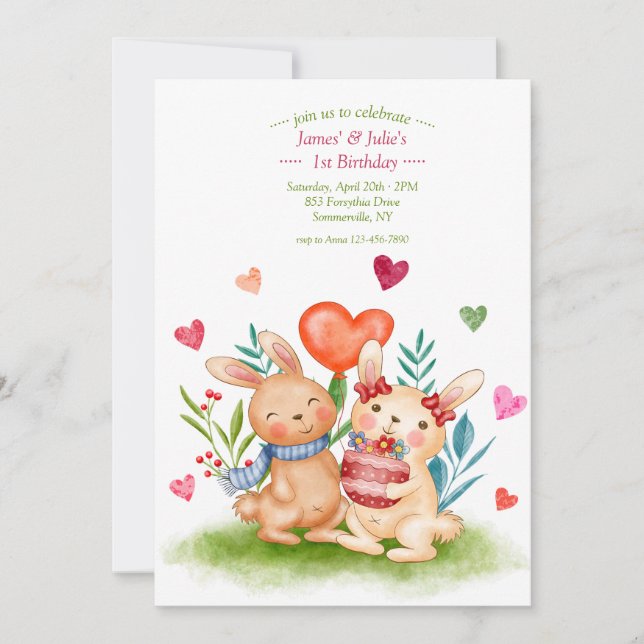 Invitation Frères Bunny (Devant)