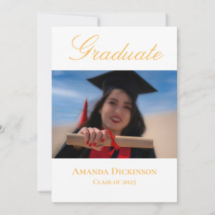 Invitation Fresh Elegant Photo Jaune Graduation