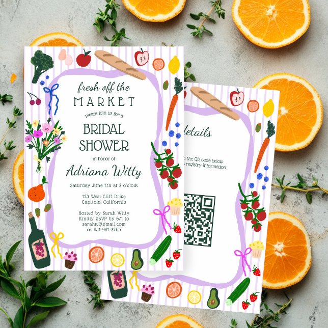 Invitation FRESH OFF THE MARKET Cute Custom QR Bridal Shower (FRESH OFF THE MARKET Cute Custom QR Bridal Shower Invitation
)