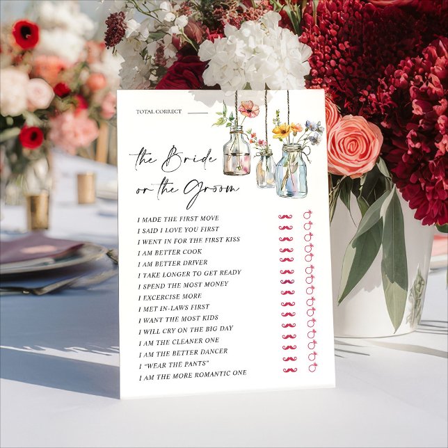 Invitation Fresh Off The Market Guess Who Bridal Game Card (Créateur téléchargé)