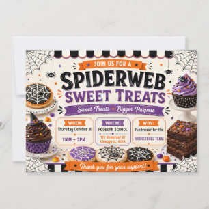 Invitation Friandises Halloween Toile d'araignée