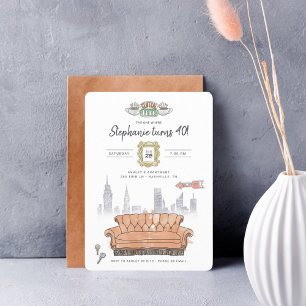 Invitation FRIENDS™ Carton d'invitation d'anniversaire aqua