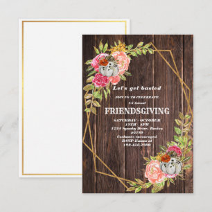 Invitation Friendsgiving Bois de Feuilles