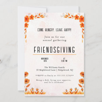 Invitation Friendsgiving de citrouille