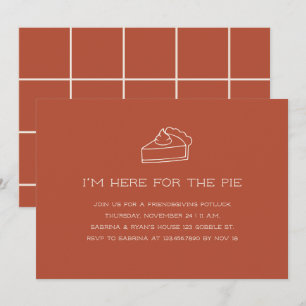 Invitation Friendsgiving Minimaliste en Terre Cuite Drôle