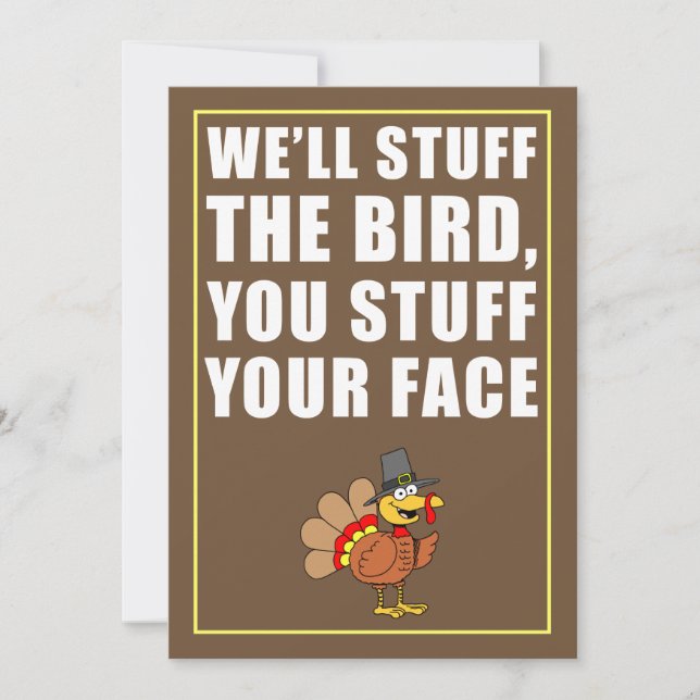 Invitation Friendsgiving Stuff Your Face (BRUN) (Devant)