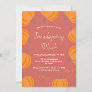 Invitation Friendsgiving Thanksgiving Potluck Fall Citrouille