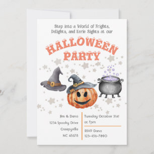 Invitation Frights, Delights & Eerie Sights ! Fête d'Hallowee