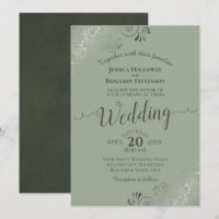 Frills Argent Sage élégant ou Mariage vert olive
