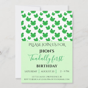 Invitation Froggy anniversaire de enfant Pastel Green invitat