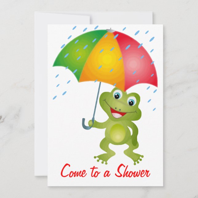 Invitation Froggy avec l'invitation de douche de parapluie de (Devant)