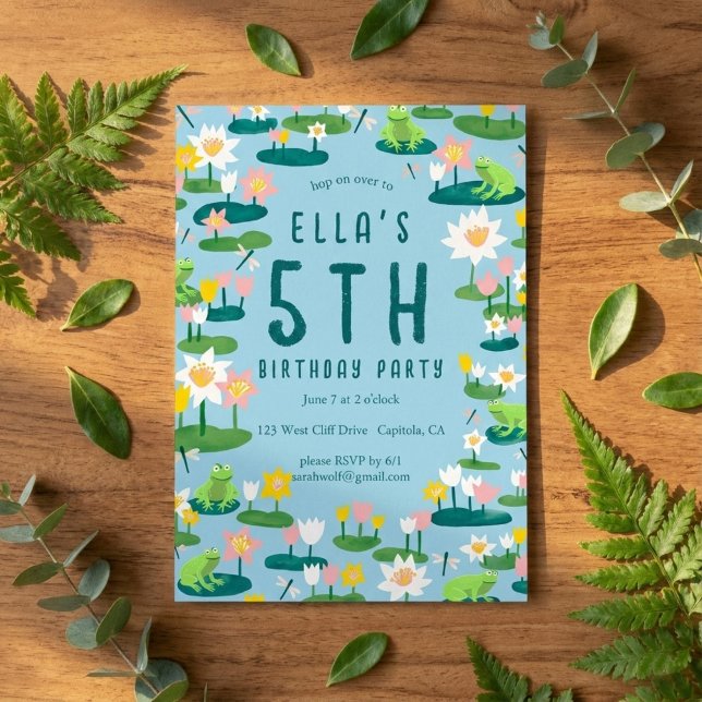 Invitation Frogs and Lily Pads Cute CUSTOM BIRTHDAY PARTY (Frogs and Lily Pads Cute CUSTOM BIRTHDAY PARTY Invitation
)