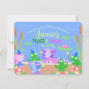 Invitation Frogs & Fées Tea Party Anniversaire