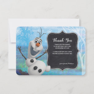 Invitation Froid 2 - Chalkboard Olaf Anniversaire Merci