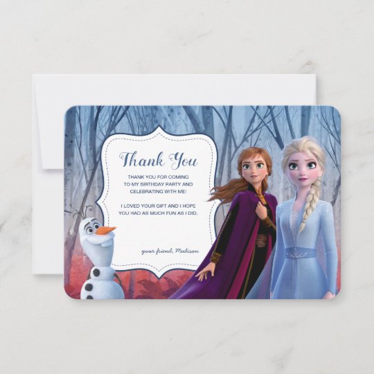 Invitation Froid 2 Merci D Anniversaire Anna Elsa Et Olaf Zazzle Ca