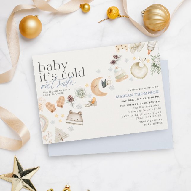Invitation Froid à l'extérieur du Baby shower d'hiver garçon (Créateur téléchargé)