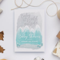 Froid Hors Montagnes à Neige Baby shower bleu