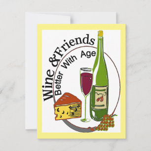 Invitation Fromage au vin et amis âgés de moins de 15 ans