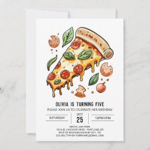 Invitation Fromage Elegance Pizza Anniversaire
